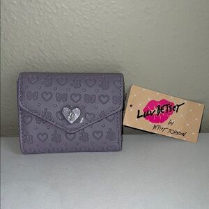 Betsey Johnson Lavender Wallet with Heart and Bows Design